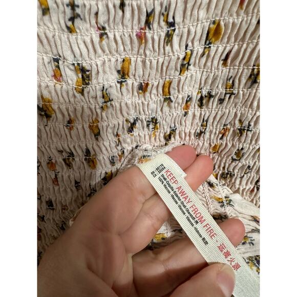 Intimately Free People Bella Smocked slip dress in light pink floral size‎ xs - Picture 5 of 6